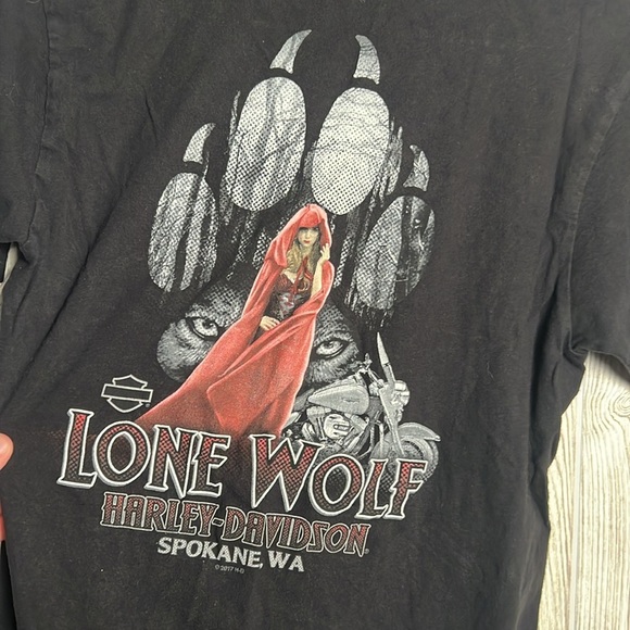 Harley-Davidson Black Tee with Logo Size Small - Picture 4 of 5